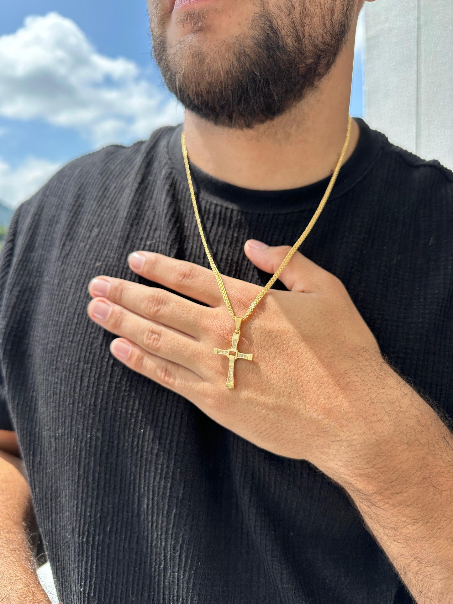 Cadena Chinesca 65cm + Colgante Cruz Toreto