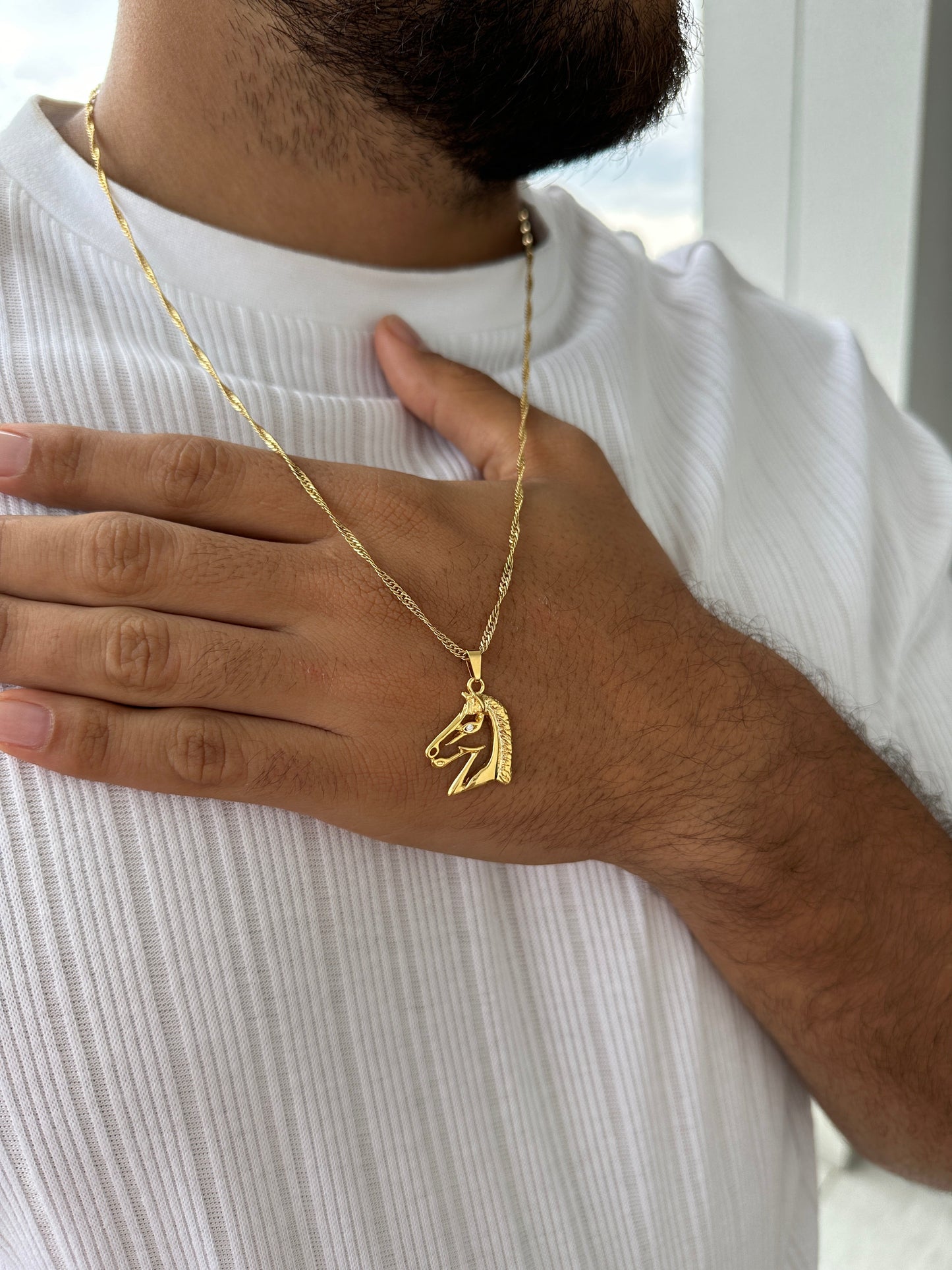 Cadena Chinesca 65cm + Colgante Caballo