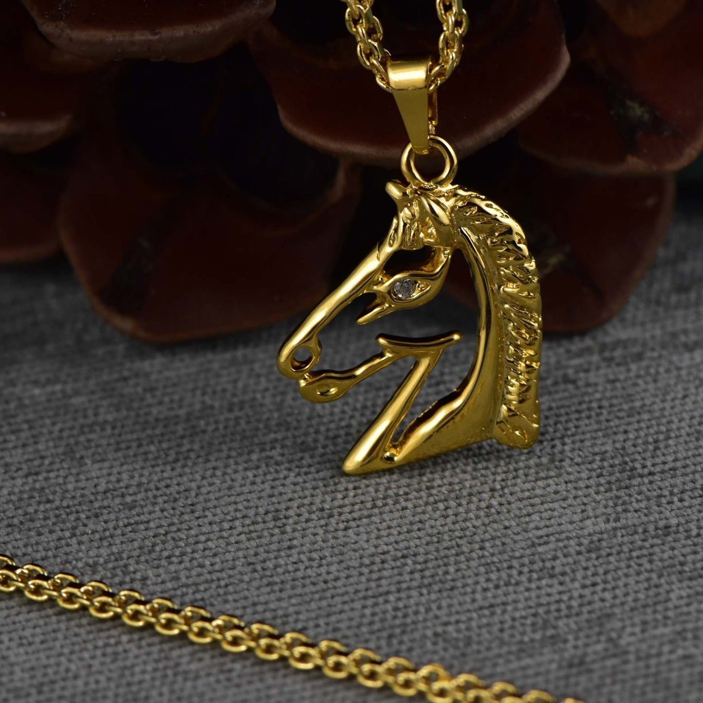 Cadena Chinesca 45cm + Colgante Caballo