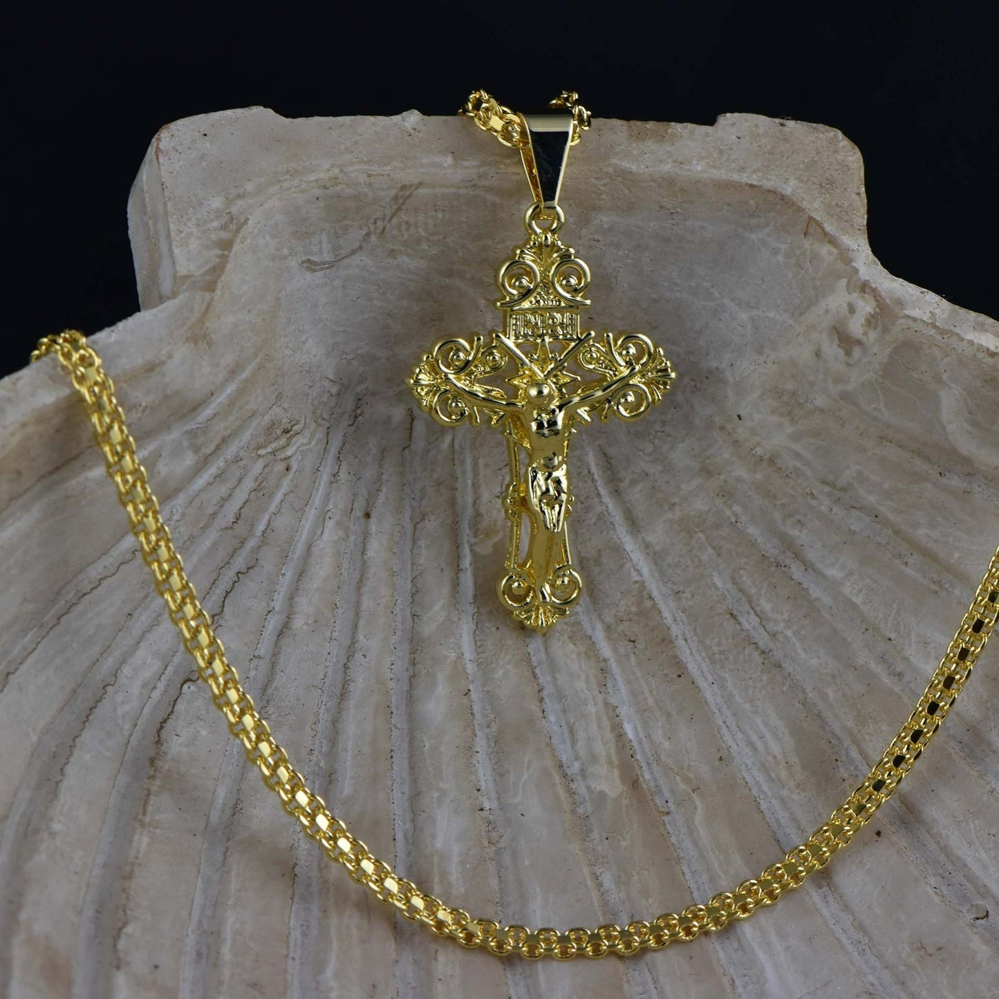 Cadena Chinesca 65cm + Colgante Cristo Sagrado
