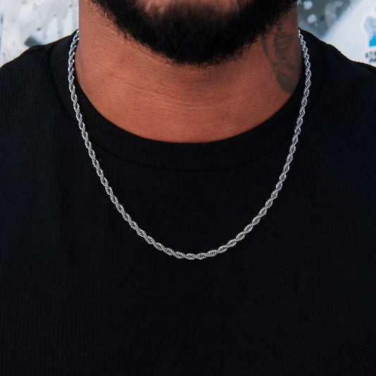 Cadena Lazo Oro Blanco Hombre