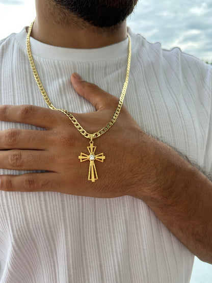 Cadena Cubana + Dije Cruz Piedra