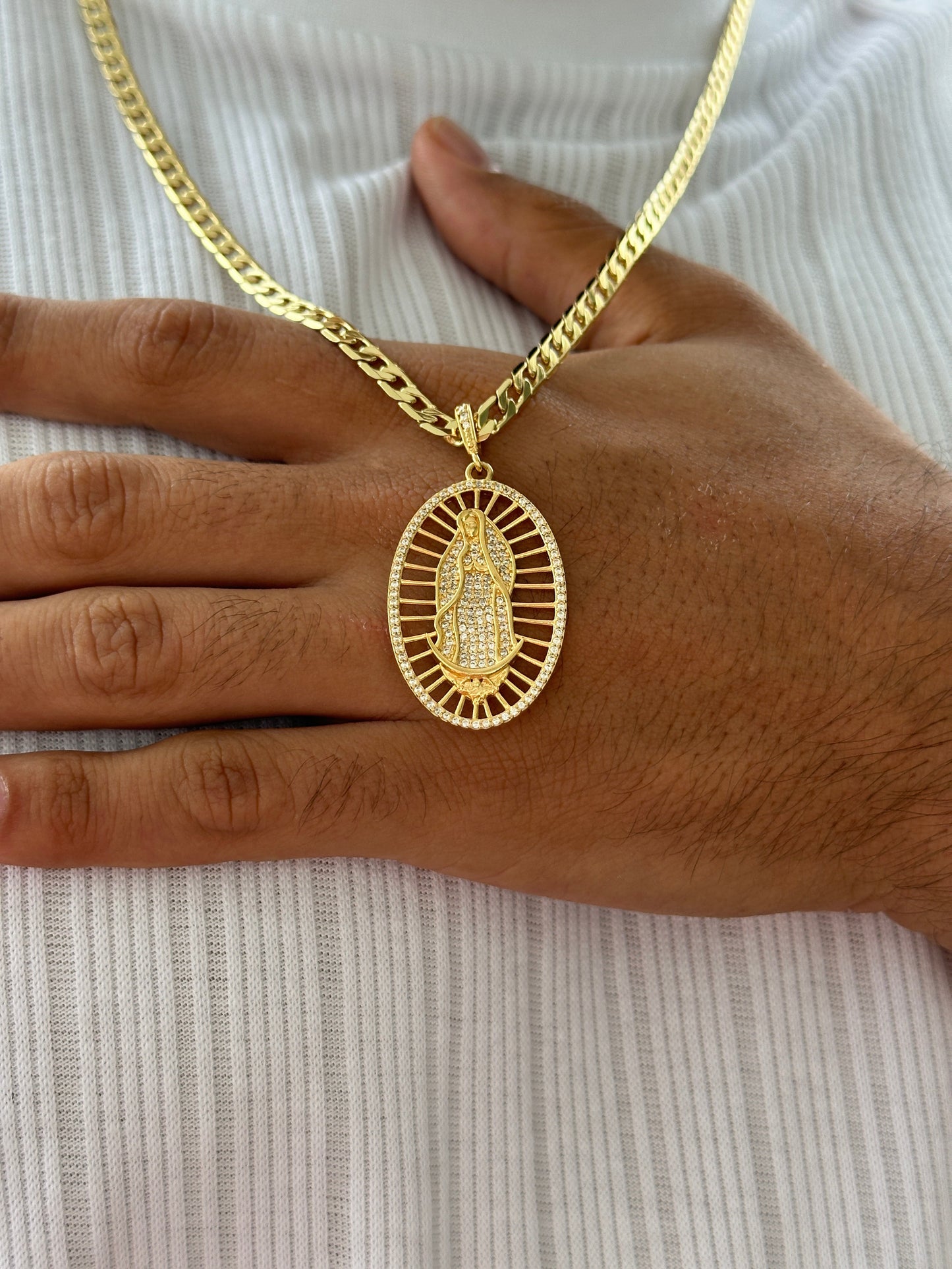 Cubana Diamantada 65cm + Colgante Guadalupe Piedras