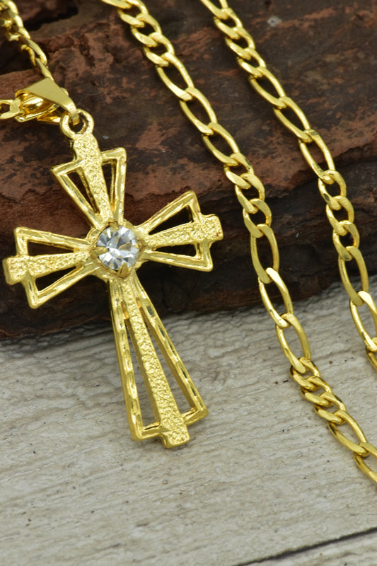 Cadena 3x1 3mm + Colgante Cruz Central