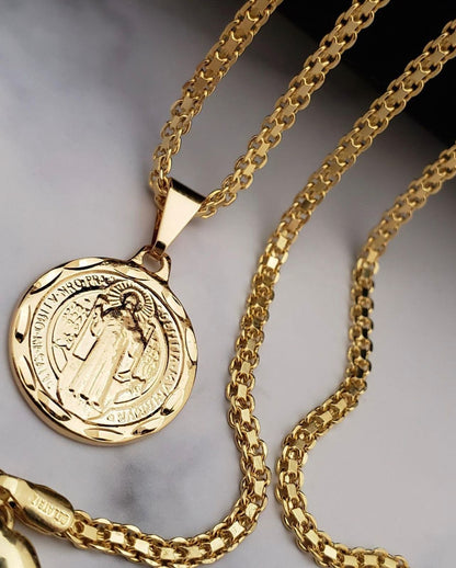 Cadena Chinesca  65cms + Colgante San Benito Redondo79