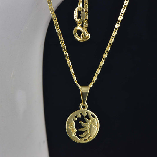 Cadena Caracol 45cm + Colgante Luna y Sol