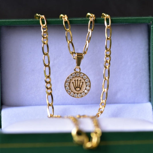 Cadena 3x1 3mm- 65 cm + Colgante Corona