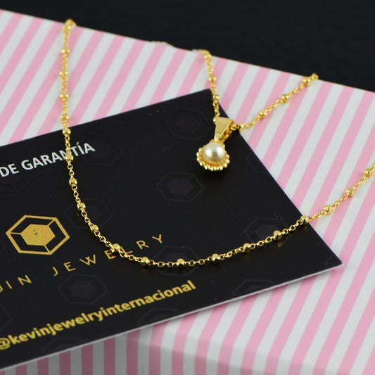 Cadena Bolas Strey 45cms+ Colgante Perla