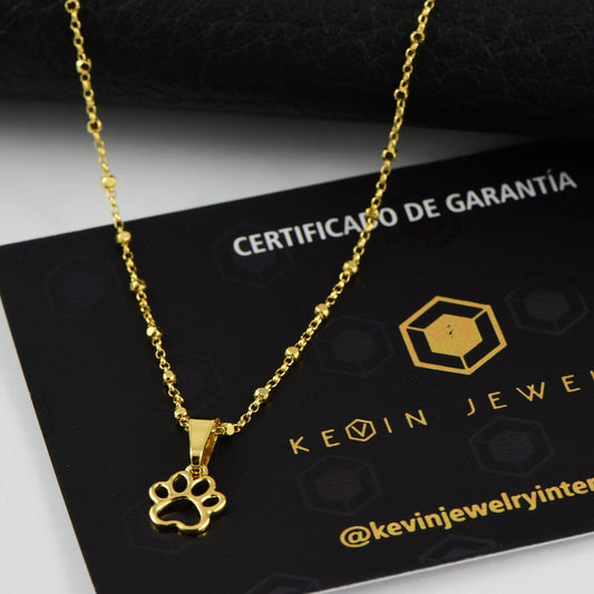 Cadena Bolas Strey 45cms + Colgante Huella Perro