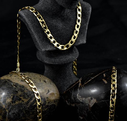 Cadena Cubana Diamantada Eslabón Liso 65cms