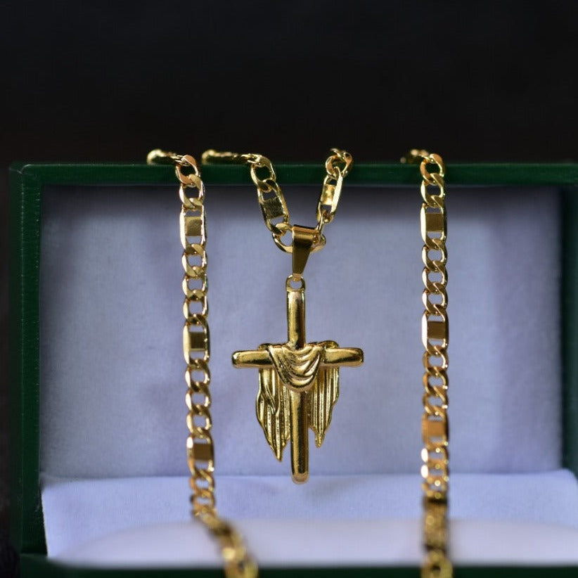 Cadena Escalera y Cubana 65cm +Colgante Manto